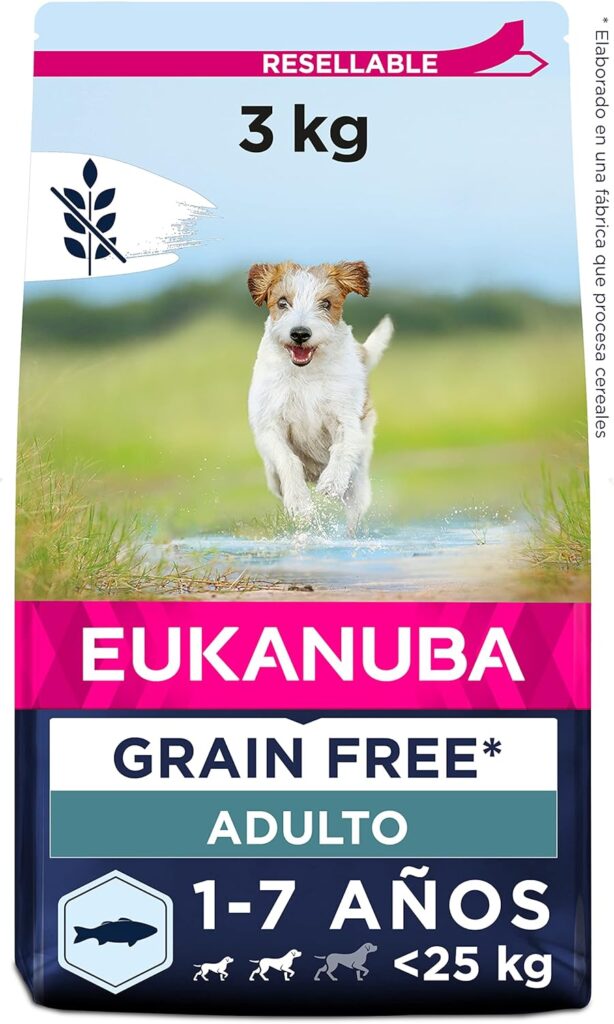 Eukanuba Grain Free Alimento para Perros Adultos de Raza Pequeña y Mediana